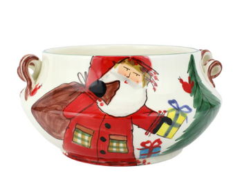 Vietri Old St. Nick Cachepot w/Gifts